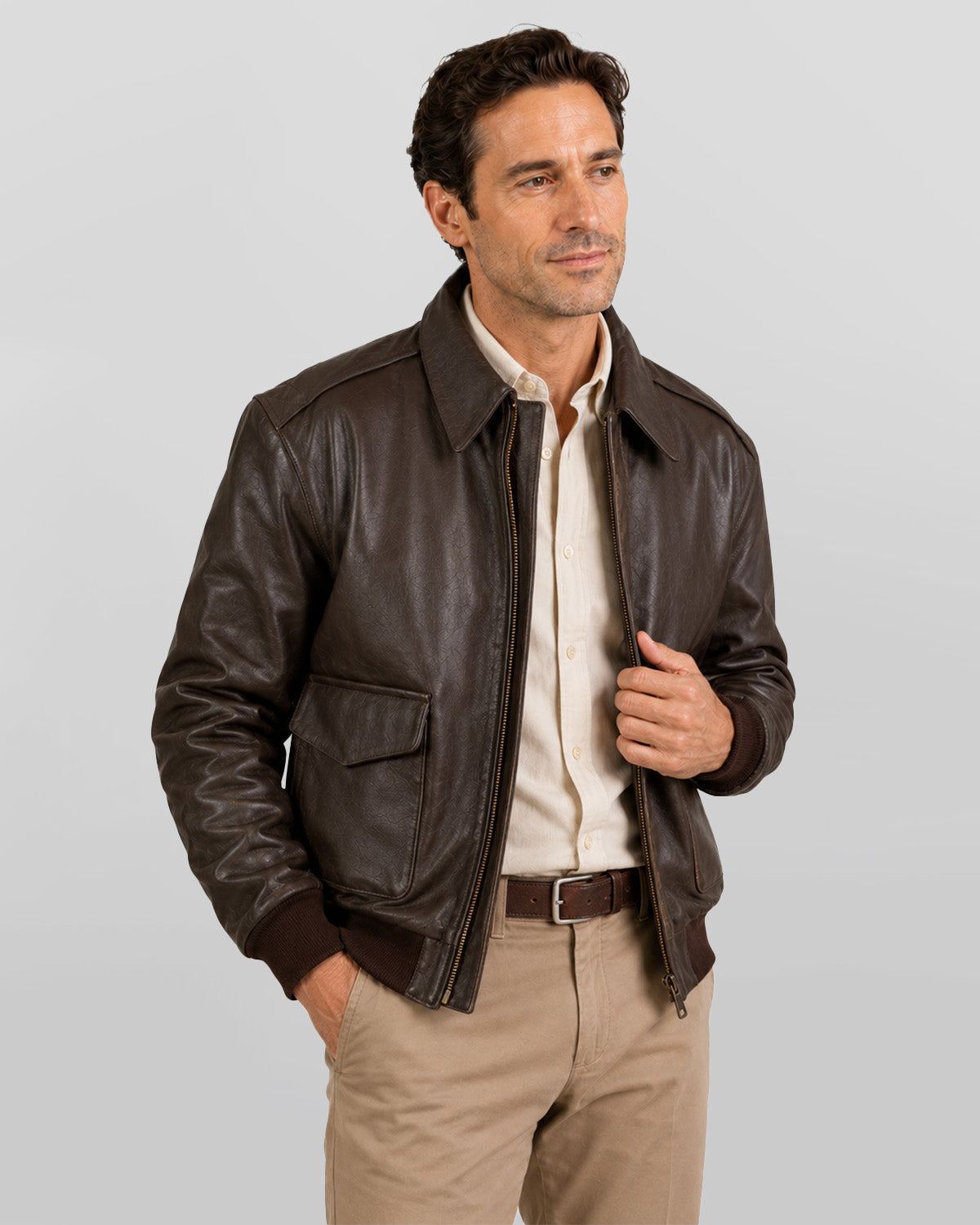 A2 Distressed Aviator Cockpit Brown Real Bomber Leather Jacket
