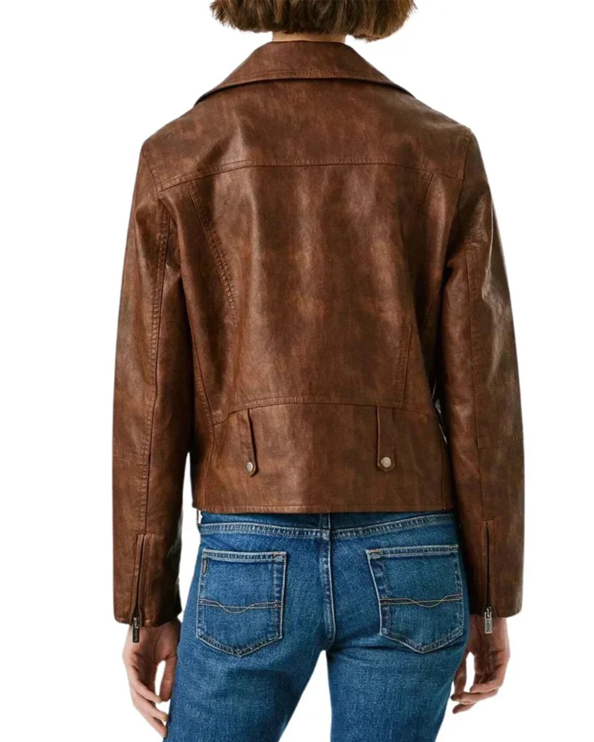 Women's Brown Quilted Leather Moto Jacket