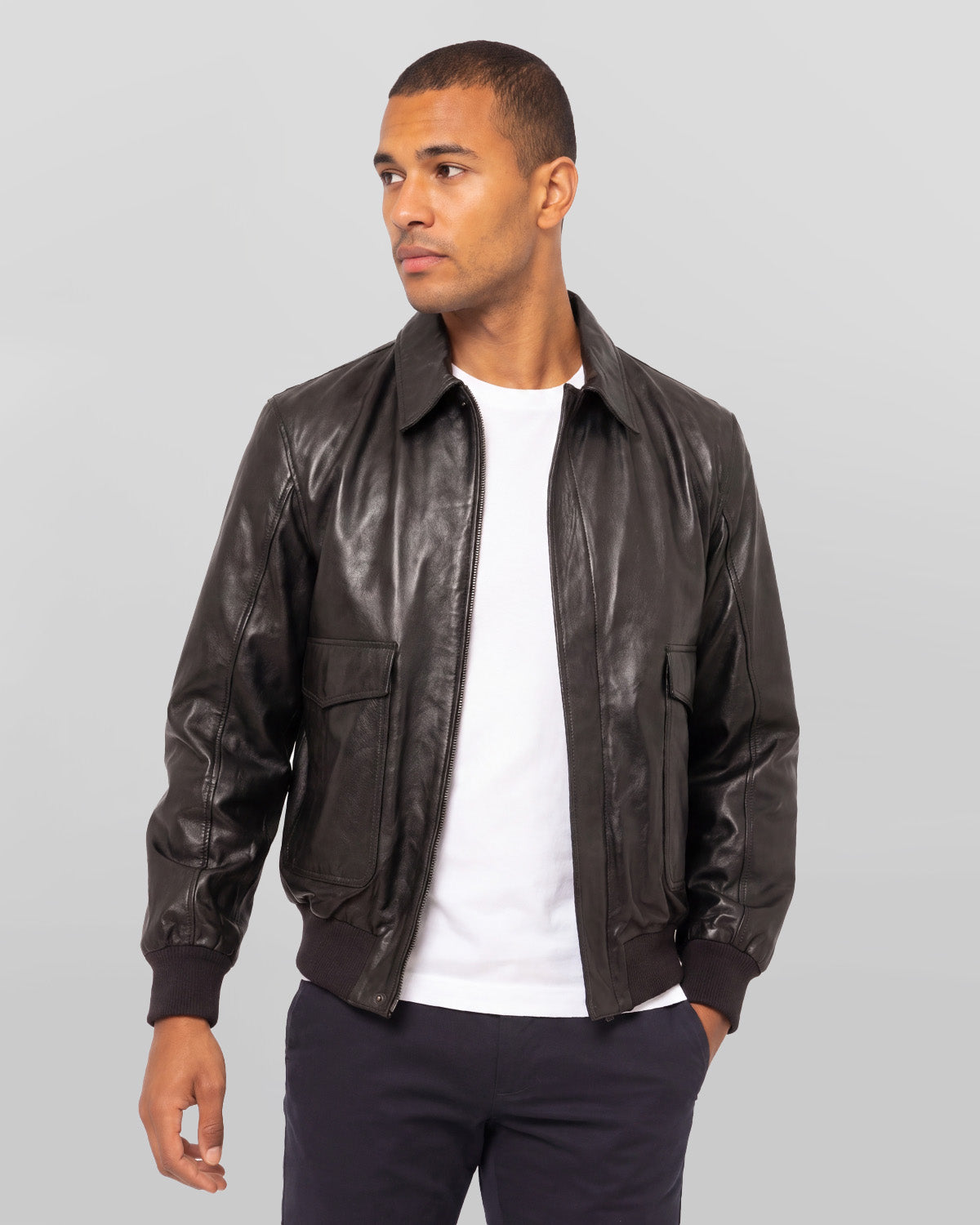 Aviator A2 USAAF Black Leather Bomber Jacket